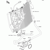 Схема узла: Масляный охладитель для Kawasaki ZX600 Ninja ZX-6RR