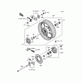 Схема вузла: Задня зірка та хаб для Kawasaki ER250 Z250 ABS