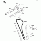 Схема узла: Распредвал & Цепь ГРМ & Натяжитель для Kawasaki EX650 Ninja 650 ABS