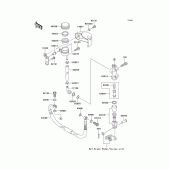 Схема узла: Задний тормозной цилиндр для Kawasaki VN1600 Vulcan 1600 Nomad