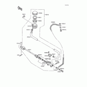Схема узла: Задний тормозной цилиндр для Kawasaki VN1500 Vulcan 88