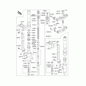 Схема узла: Передняя вилка(1/2) для Kawasaki KX125