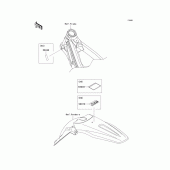 Схема вузла: Інформаційні наклейки для Kawasaki KX450 KX450F