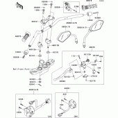 Схема вузла: Кермо & Пульт управління рульової для Kawasaki ZR1000 Z1000 ABS