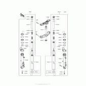 Схема вузла: Вилка передньої осі для Kawasaki ER650 Z650