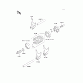 Схема вузла: Gear change drum/shift fork(s) для Kawasaki KX250/ KX252 KX250F
