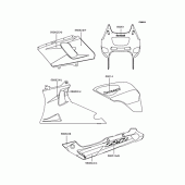 Схема узла: Наклейки (エボニ-/グレ-; ZX400-N6) для Kawasaki ZX400 ZZR400