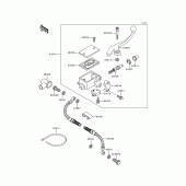 Схема узла: Передний тормозной цилиндр для Kawasaki KL650 KLR650