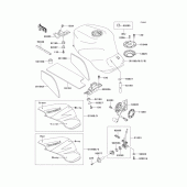 Схема вузла: Паливний бак(1/2)(zx900-b1) для Kawasaki ZX900 Ninja ZX-9R