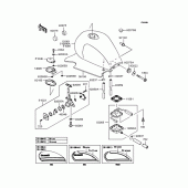 Схема вузла: Паливний бак (ZR1100A-070529‾) для Kawasaki ZR1100 Zephyr 1100