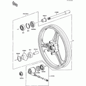 Схема узла: Ступица переднего колеса для Kawasaki EX500 GPZ500