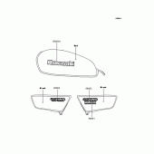 Схема вузла: Наклейки (red; BJ250-F1) для Kawasaki BJ250 250TR
