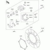 Схема вузла: Переднє гальмо для Kawasaki EL250 Eliminator 252