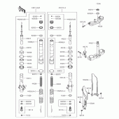 Схема узла: Вилка передней оси для Kawasaki KX100