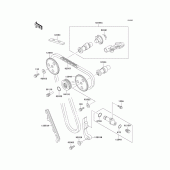 Схема вузла: Розподільний вал & Ланцюг ГРМ & Натягувач для Kawasaki KL250 KLR250