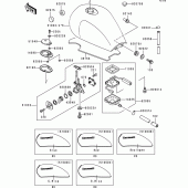 Схема вузла: Паливний бак(1/2) для Kawasaki ZR1100 Zephyr 1100