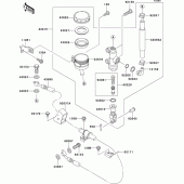 Схема узла: Задний тормозной цилиндр для Kawasaki ZX1200 Ninja ZX-12R