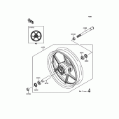 Схема вузла: Ступиця переднього колеса для Kawasaki ZR1000 Z1000 ABS