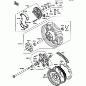 Схема узла: Ступица заднего колеса для Kawasaki EN500 Vulcan 500