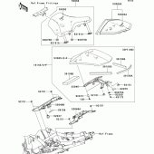 Схема вузла: Сидіння (1/2) для Kawasaki ZR750 Z750