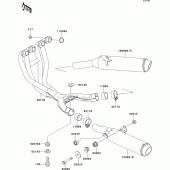 Схема узла: Выхлопная система для Kawasaki ZX600 ZZ-R600