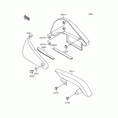 Схема вузла: Задні бічні обтічники & Захист ланцюга для Kawasaki VN400 Vulcan