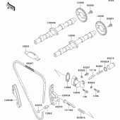 Схема вузла: Розподільний вал & Ланцюг ГРМ & Натягувач для Kawasaki ZR750 Zephyr