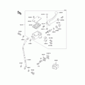 Схема узла: Передний тормозной цилиндр для Kawasaki KX125