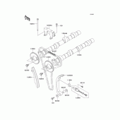 Схема вузла: Розподільний вал & Ланцюг ГРМ & Натягувач для Kawasaki ZG1000 Concours
