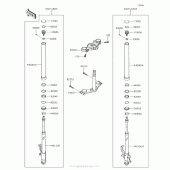 Схема вузла: Вилка передньої осі для Kawasaki BR125 Z125 Pro
