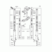 Схема вузла: Вилка передньої осі (ZX400-N5) для Kawasaki ZX400 ZZR400