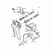 Схема вузла: Розподільник\Натягувач для Kawasaki ZR1200 ZRX1200 DAEG