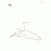 Схема вузла: Інформаційні наклейки для Kawasaki KX250/KX252 KX250F