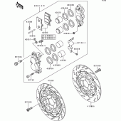 Схема вузла: Переднє гальмо для Kawasaki ZR1100 Zephyr 1100