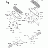 Схема вузла: Підніжки для Kawasaki VN800 Vulcan 800 Drifter