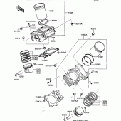Схема вузла: Циліндр & Поршень для Kawasaki VN750 VN750 Twin