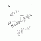 Схема узла: Копирный вал & Вилки для Kawasaki BJ250 Estrella RS