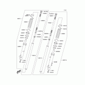 Схема вузла: Вилка передньої осі для Kawasaki KLX125 KLX125L