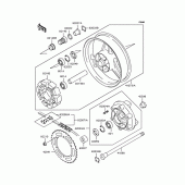 Схема вузла: Заднє колесо & Привідний ланцюг для Kawasaki ZR400 ZRX