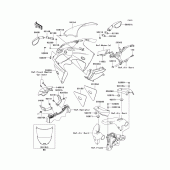 Схема узла: Облицовочные элементы для Kawasaki ZX600 Ninja ZX-6