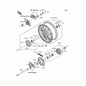 Схема узла: Заднее колесо & Приводная цепь для Kawasaki ZX1400 ZZR1400