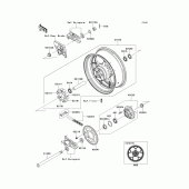 Схема узла: Заднее колесо & Приводная цепь для Kawasaki ZX1400 Ninja ZX-14R