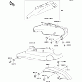 Схема узла: Задние боковые обтекатели & Защита цепи для Kawasaki ZX1100 ZZ-R1100