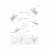 Схема вузла: Інформаційні наклейки (abf/bbf) для Kawasaki KX85 KX85-II