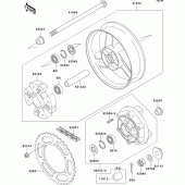 Схема вузла: Ступиця заднього колеса для Kawasaki ZX600 ZZ-R600