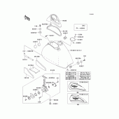 Схема вузла: Паливний бак(1/4)(vn800-b4/b5) для Kawasaki VN800 Vulcan 800 Classic