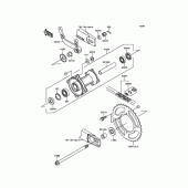 Схема вузла: Ступиця заднього колеса для Kawasaki KX65