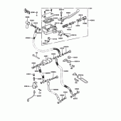 Схема узла: Передний тормозной цилиндр для Kawasaki ZX400 Z400FII