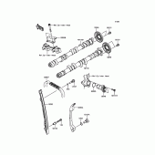 Схема узла: Распредвал & Цепь ГРМ & Натяжитель для Kawasaki KLZ1000 Versys 1000 LT