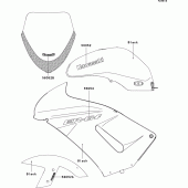 Схема узла: Decals(black)(b8f) для Kawasaki EX650 Ninja 650 ABS